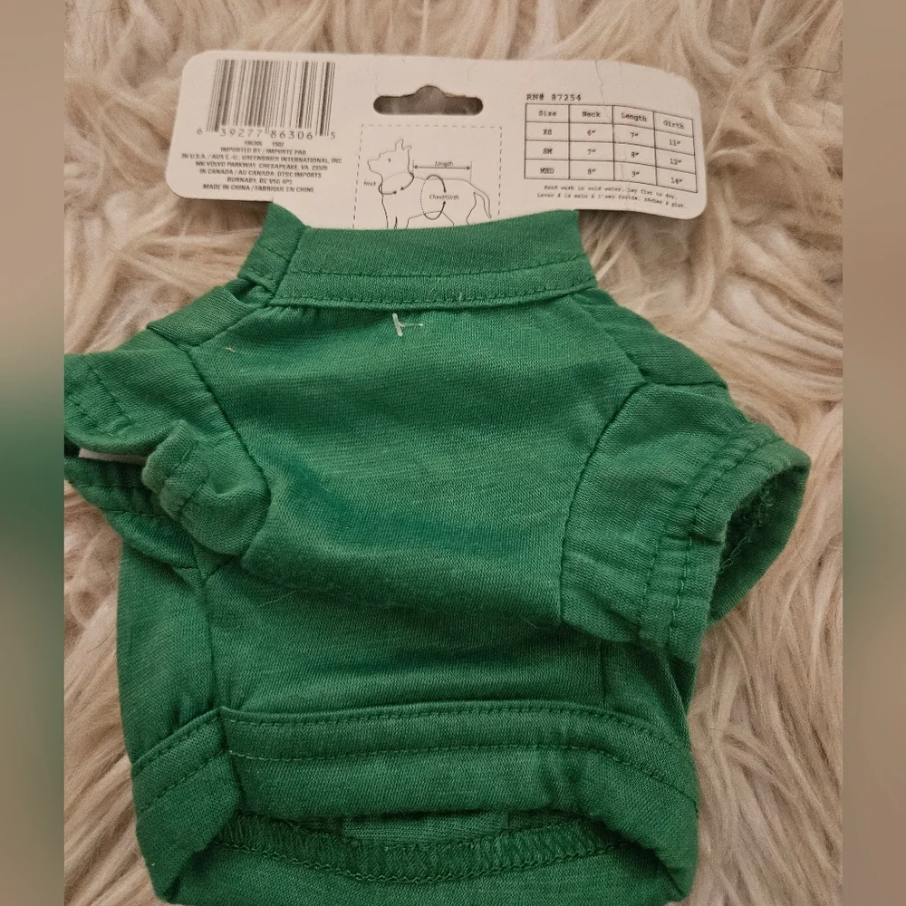 St. Patty’s Dog Tee – XS Lucky Clover Shirt
