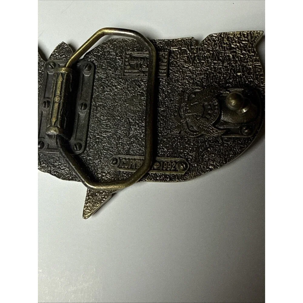 The Great American Buckle Co. BRASS 1992 AMERICA Belt Buckle MADE IN THE USA