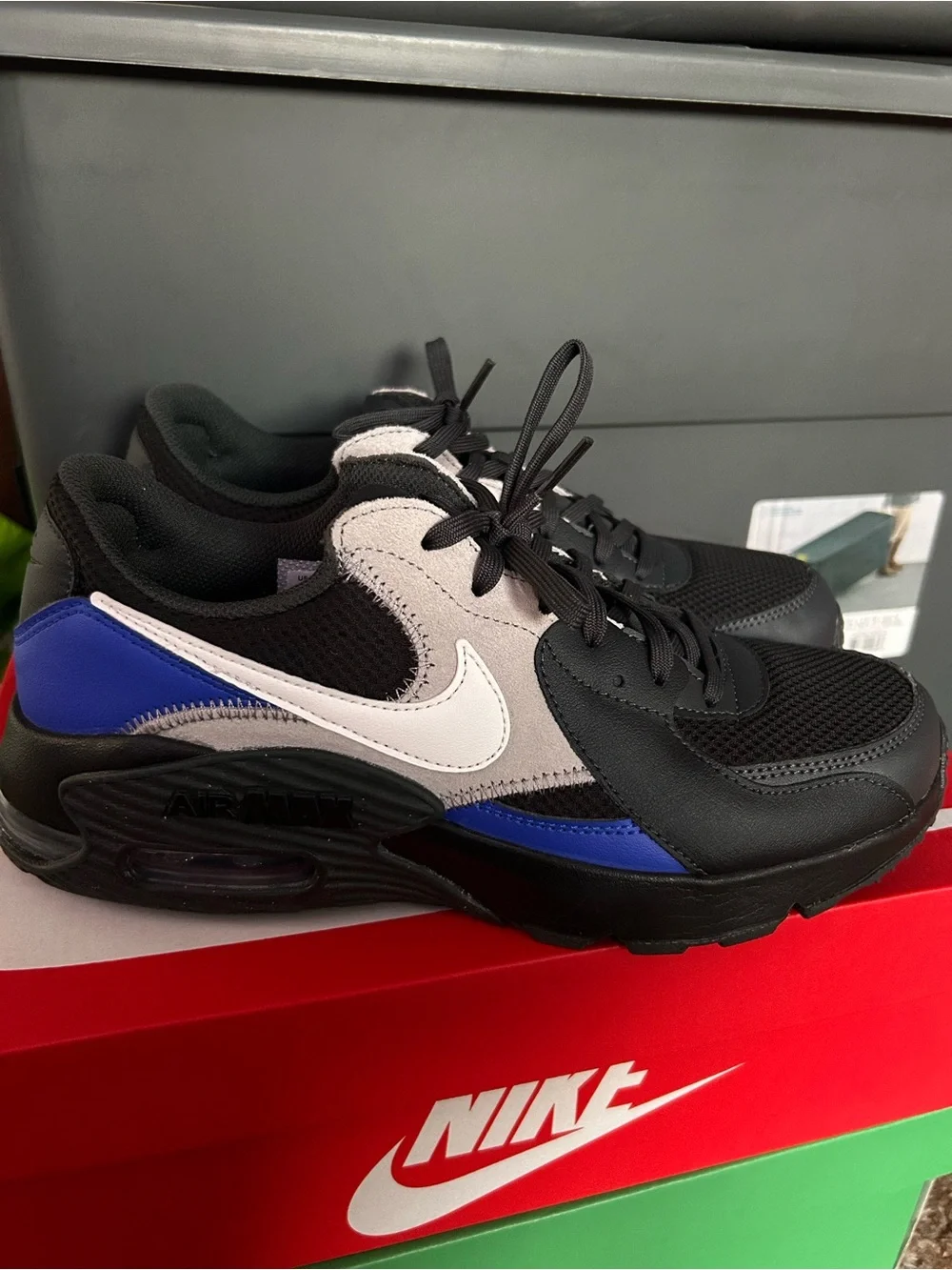 Nike Air Max Black, White & Blue Athletic Sneakers
