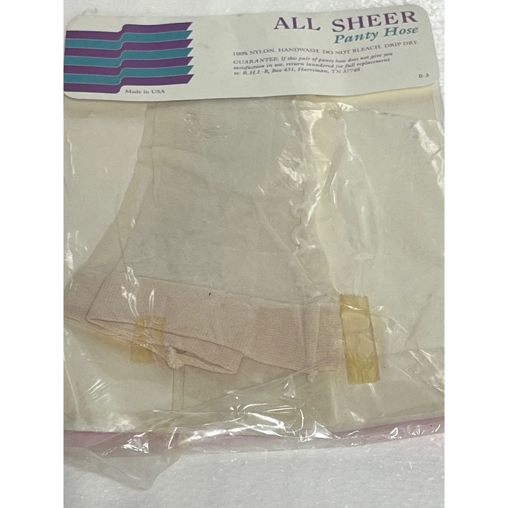Vintage All Sheer‎ Panty Hose Ivory One Size Sheer to the Toe Sandalfoot