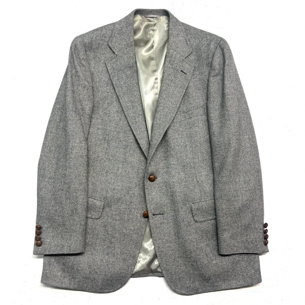 vtg Donald‎ Brooks 40R Herringbone Camel Hair Tweed Blazer Jacket Sport Coat USA
