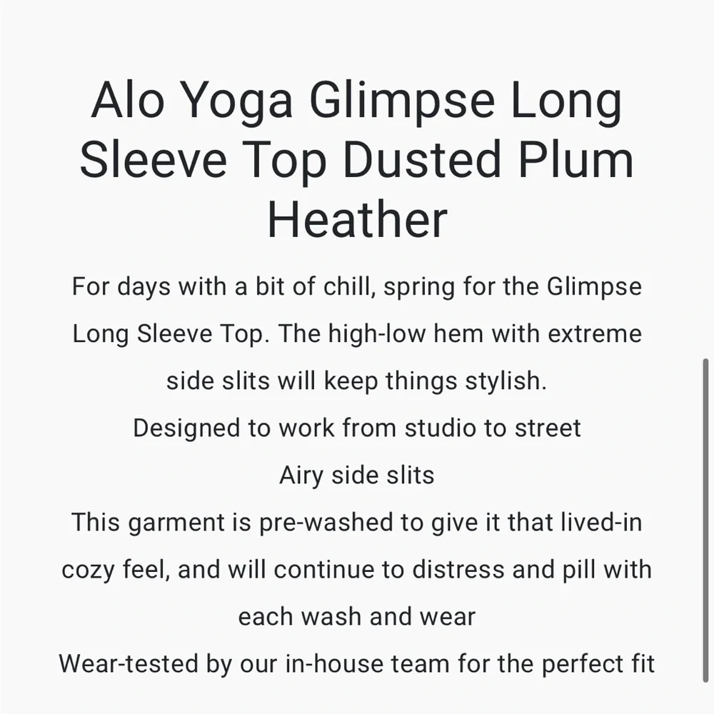 ALO Yoga product features