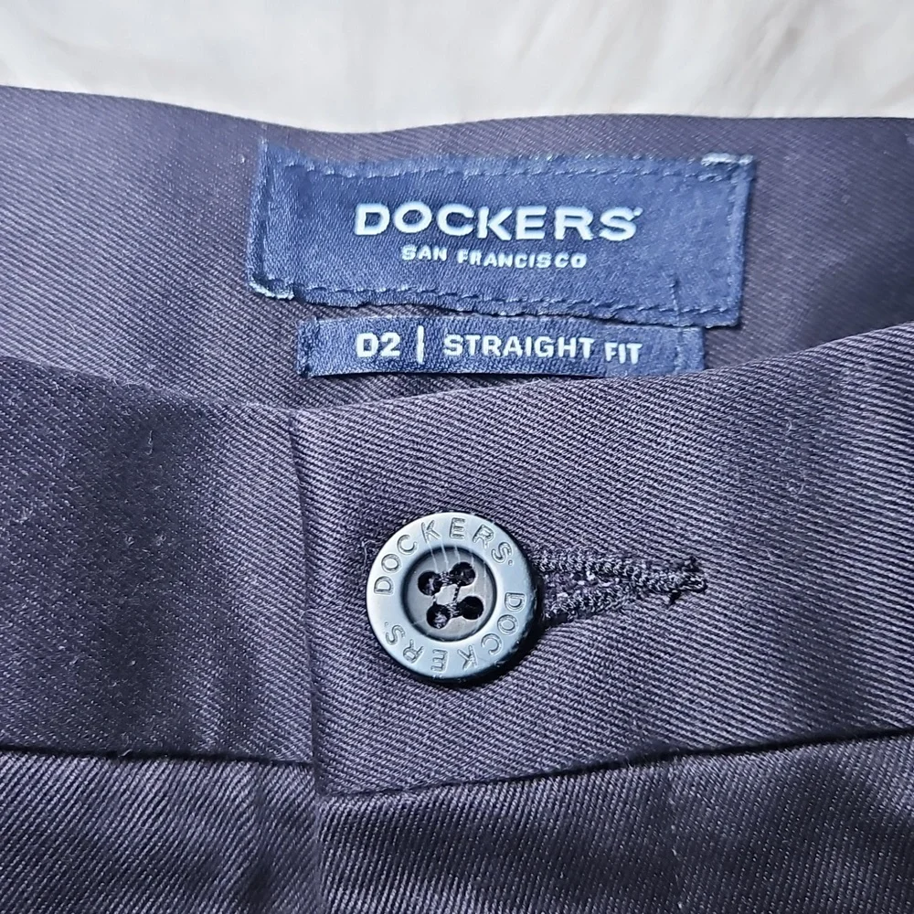 Dockers Signature Khaki Flat Front Dress Pants – Black, Straight Fit, NWT, 32x34