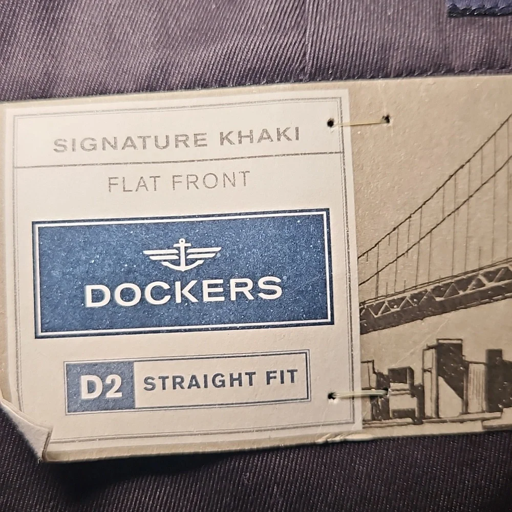 Dockers Signature Khaki Flat Front Dress Pants – Black, Straight Fit, NWT, 32x34