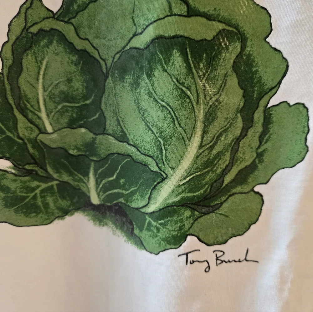 Tory Burch Lettuce Graphic Cotton T-Shirt  Size M –mNWOT