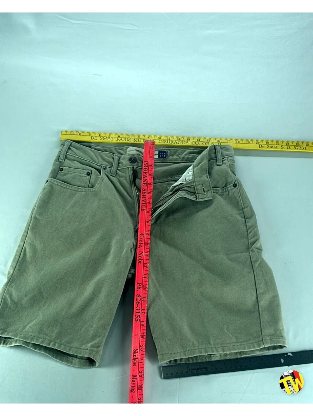 Vintage 90s GAP Jean Denim Shorts Easy Fit Tan Mens Size 34