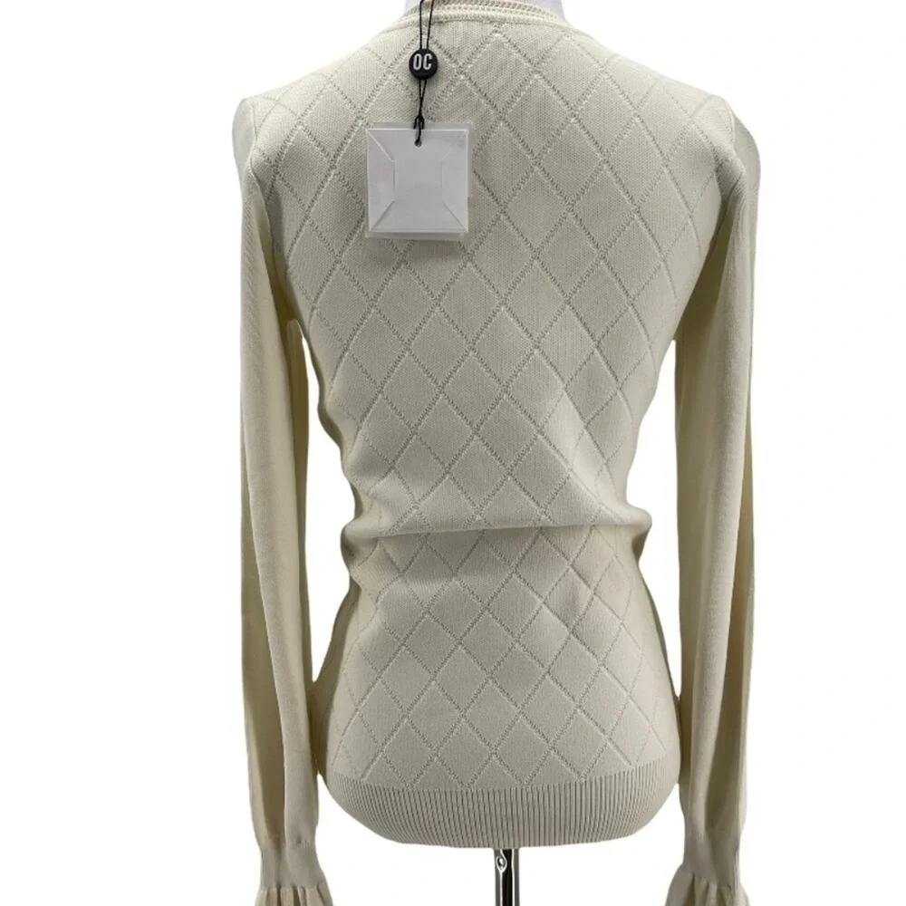 Opening Ceremony Women's Ecru Diamond Patterned Knit Sweater Size XS NEW