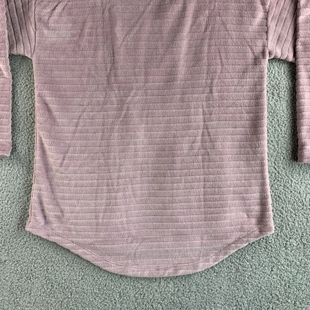 NEW Soft Surroundings Sweater Womens Medium Purple Fleece Over The Moon Pullover