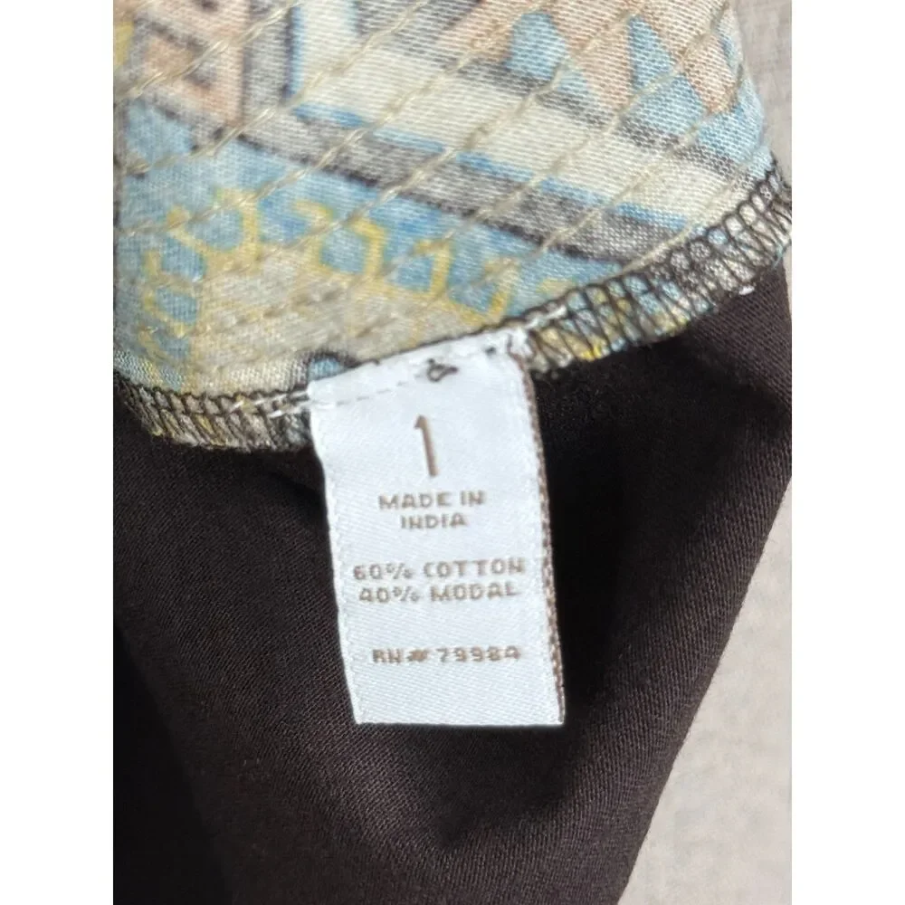 Chico's‎ Brown Geometric Sequin Sleeveless Tank Top