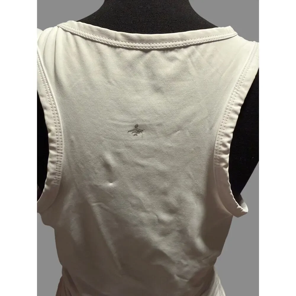 Halara Women's White Ruched Side Sleeveless Tank Top Medium Stretch Athleisure