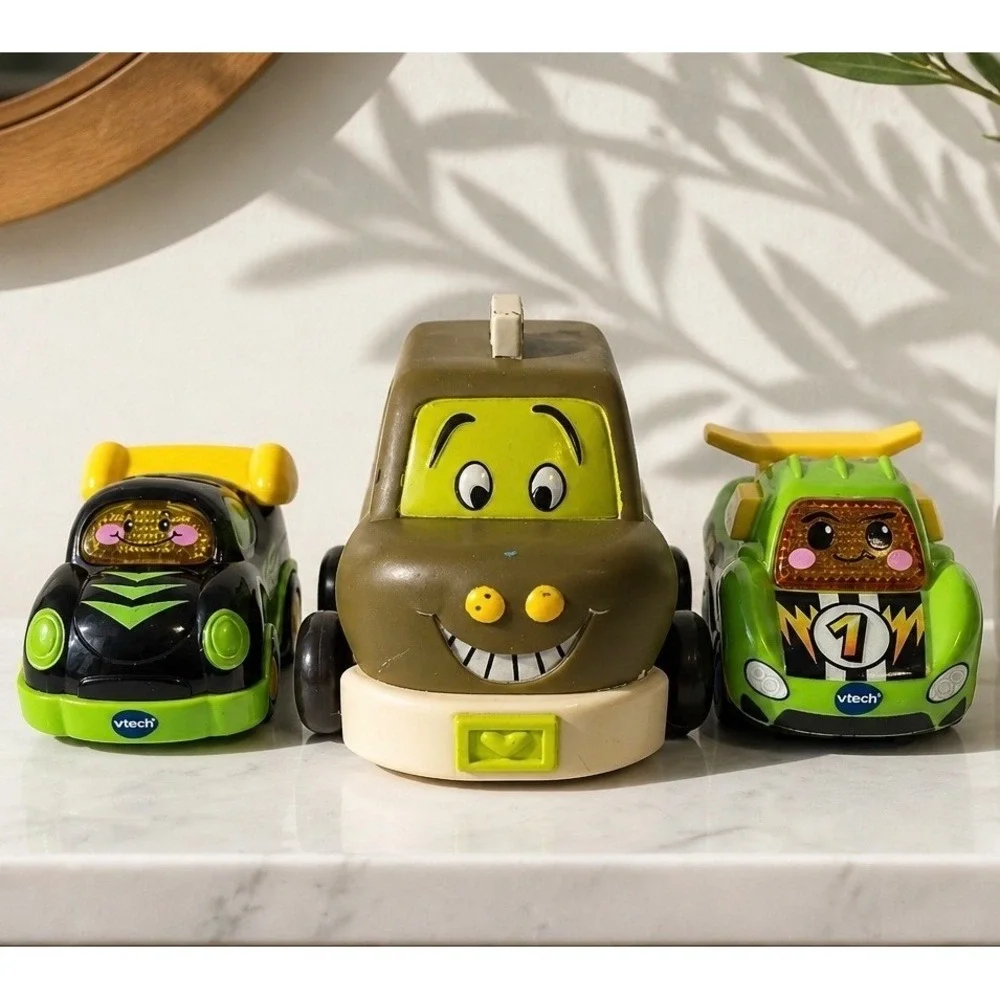 VTech Go Go Smart Wheels Race Cars and B.Toys Taxi Vehicle Lot of 3 Toddler Toys