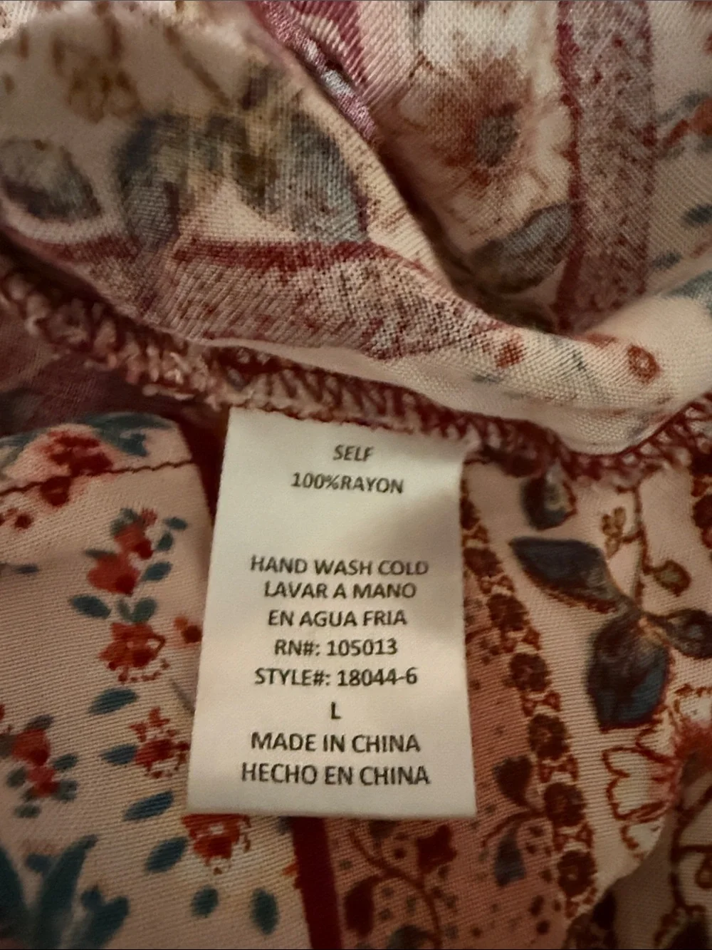 ANDREE BY UNIT Sleeveless Pink and Burgundy Floral Stripe Peasant Top