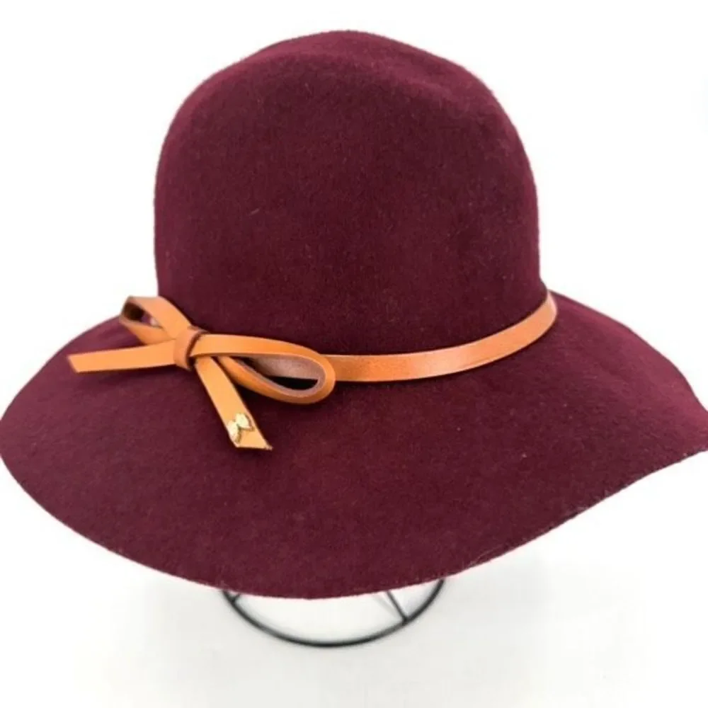 Vintage Victoria Secret Wide Brim Wool Floppy Brim Hat Wine‎ Burgundy elegant