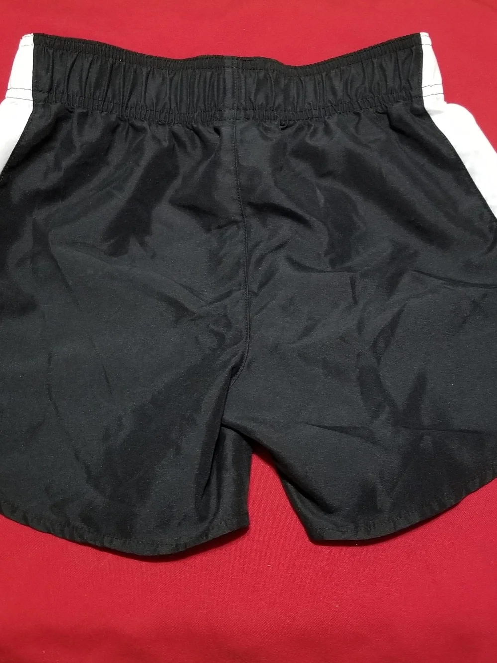BCG Kid's Medium Black Shorts With Thick White Side Stripes