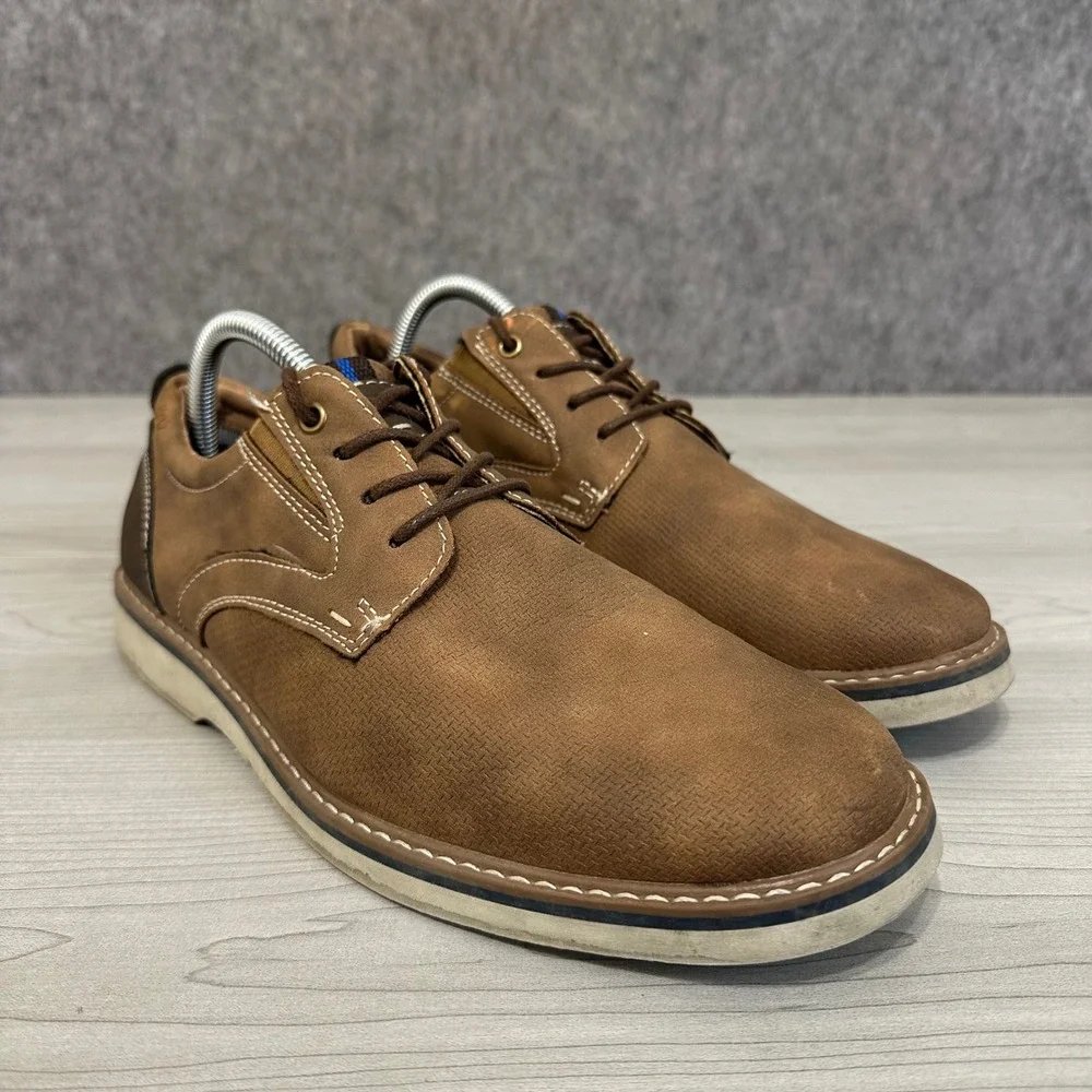 Nunn Bush Cadet Plain Toe Oxford Mens 9 Brown Casual Textured Shoes 81176-238