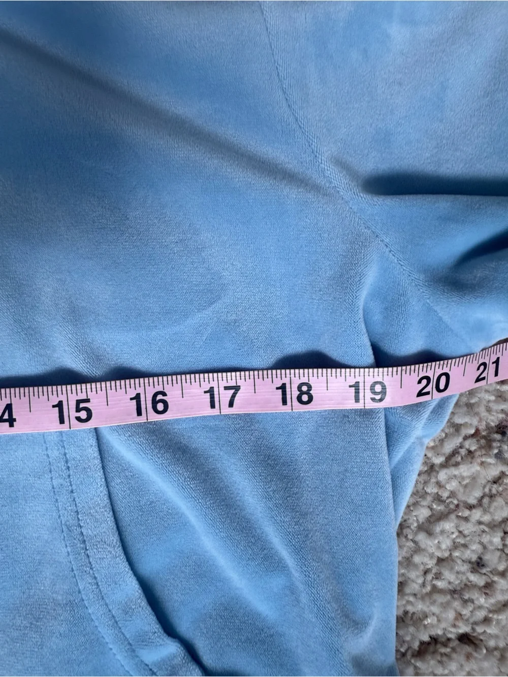 Juicy‎ Couture Hoodie Women’s Size XL Blue OG Big Bling Velour Y2K Cropped