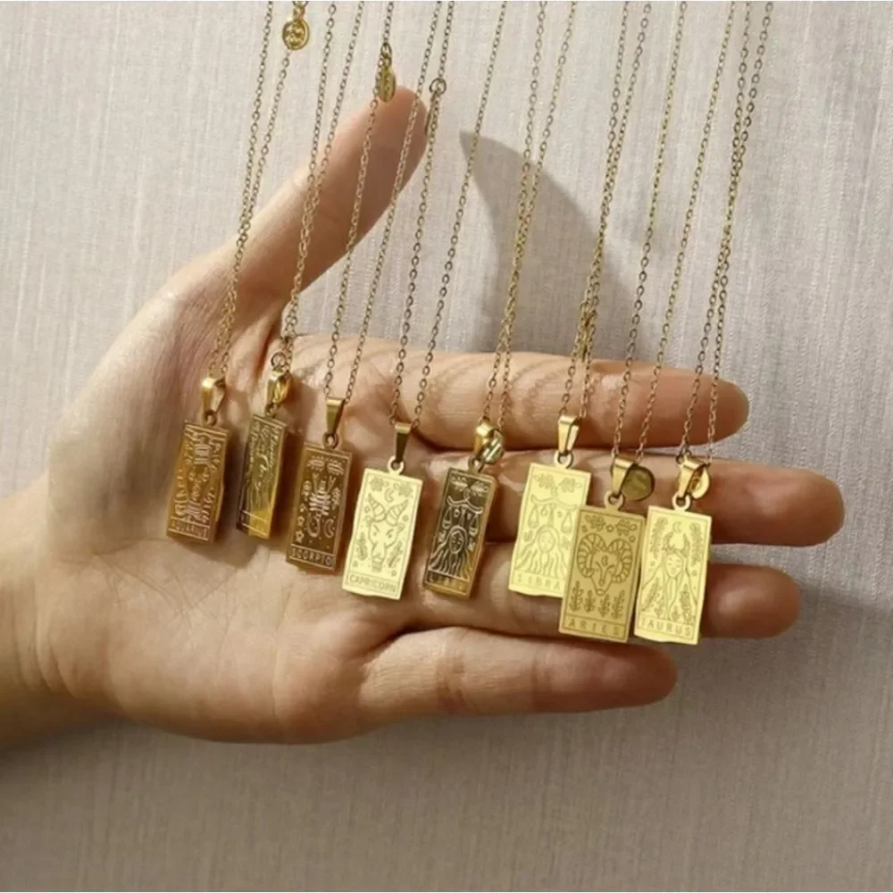 Leo Zodiac Horoscope Sign Tarot Gold Plated Pendant Necklace