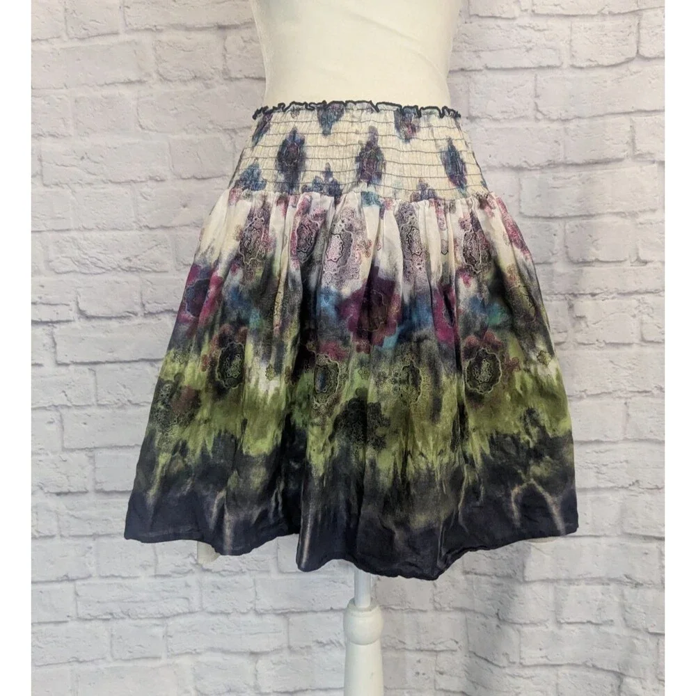 Tie Dye Boho Fairy Skirt 100% cotton‎ lined Size Juniors Med festival Candies