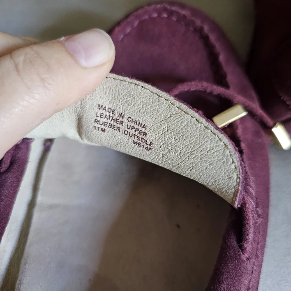 Michael Kors‎ suede burgundy moccasins/loafers size 11