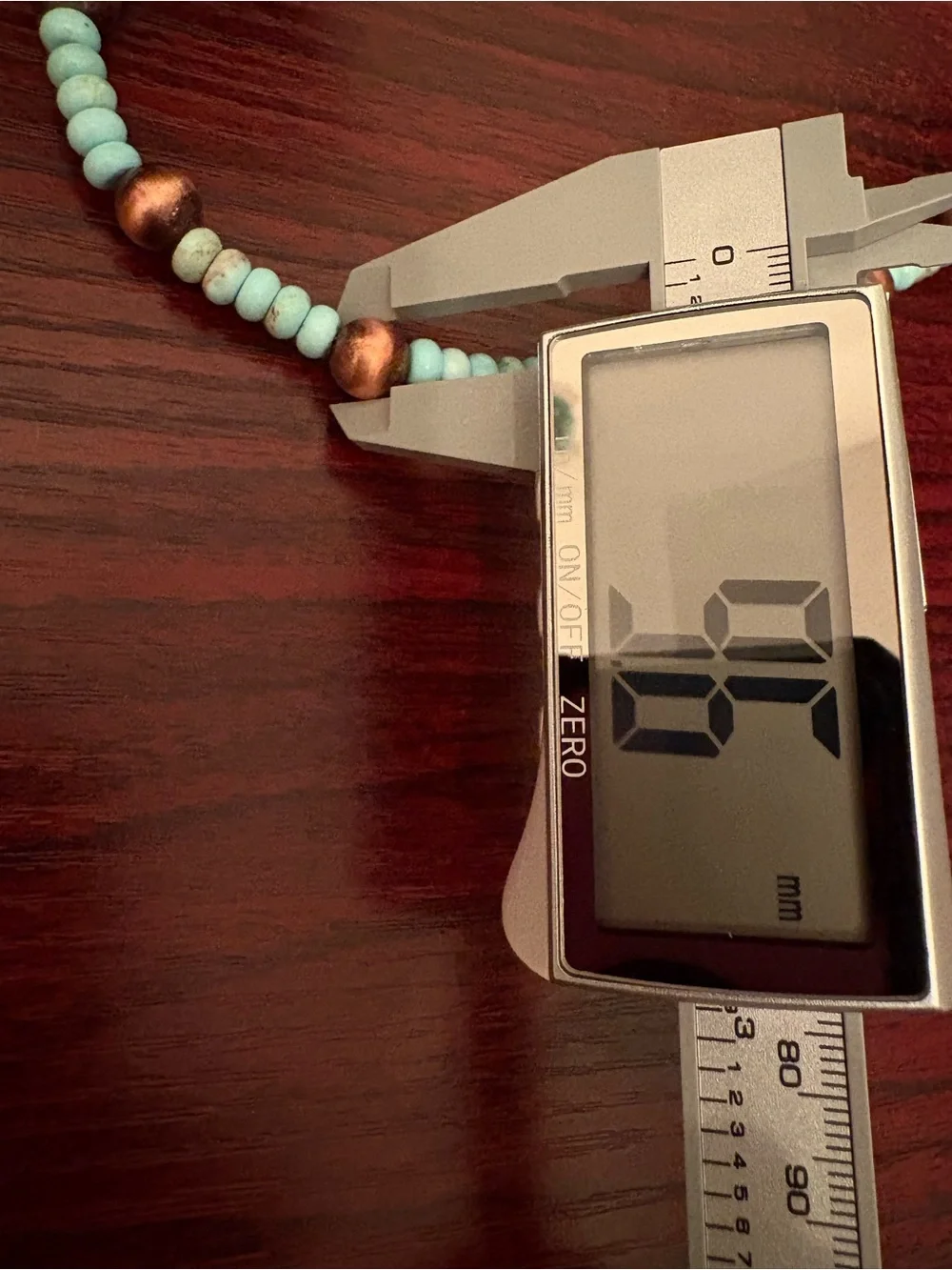 Kingman Turquoise and Navajo Pearls Copper Necklace