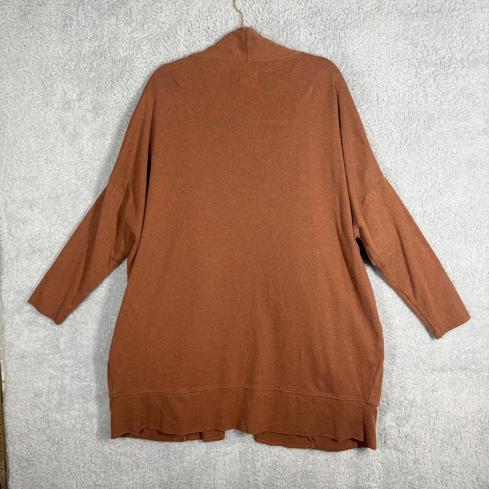 Pact Brooklyn Airplane Organic Cotton Open Front Cardigan Size XL/XXL Brown‎