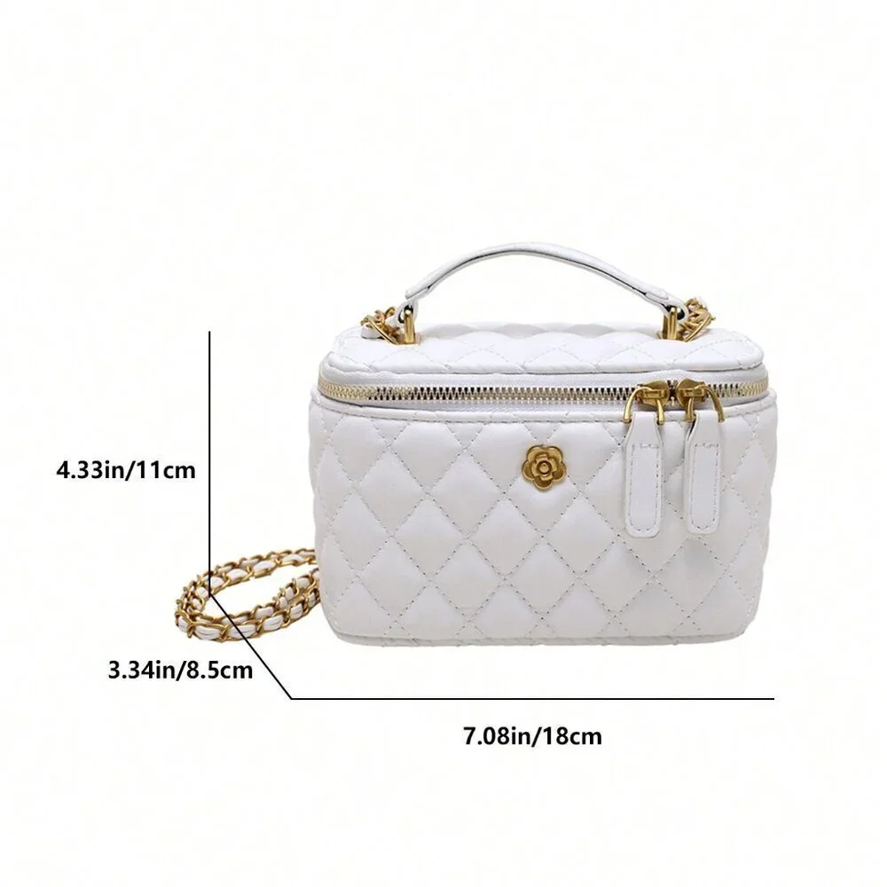 White Casual Women's Minimalist Shoulder & Crossbody Handbag