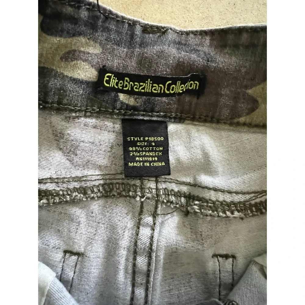 Elite Brazilian Collection Denim Jeans Stretch Juniors Size 5 Camo Pants