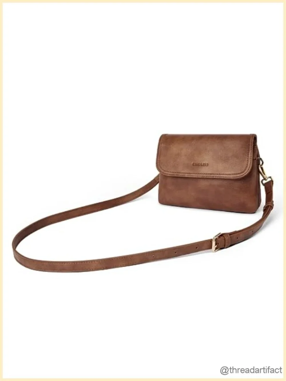 Small Crossbody Bag with Phone Pocket, Vegan Leather, Adjustable Strap
