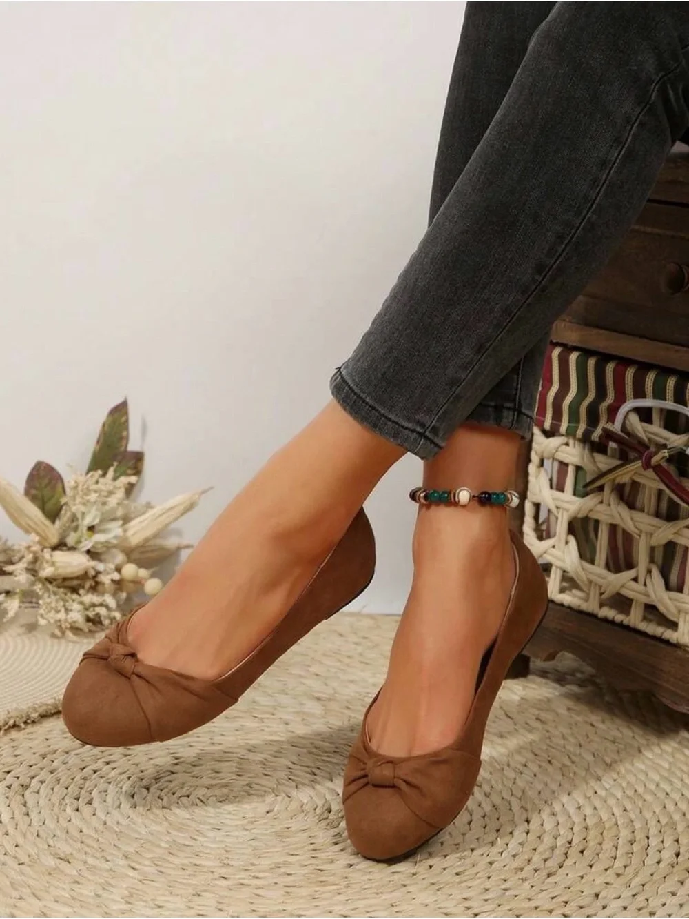 Women’s Brown Knot Ballet Flats