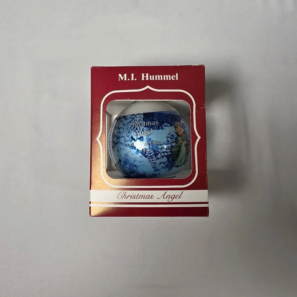 M.I. Hummel Glass Ornament 1992 Ars Edition Vintage In Box Christmas Angel‎