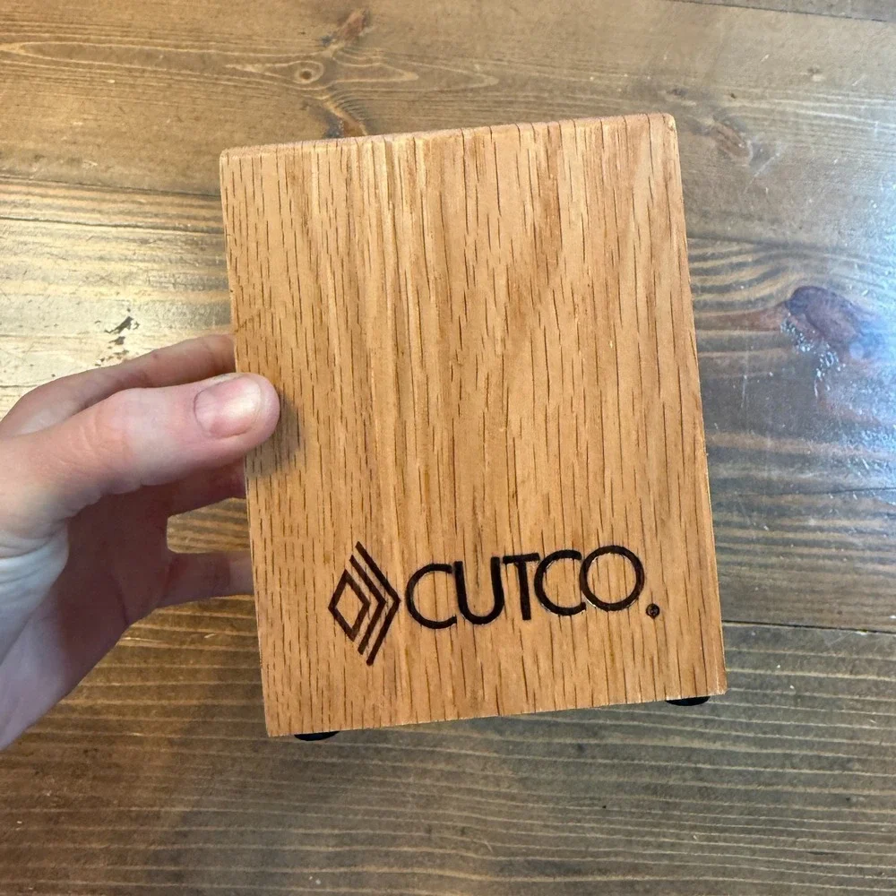 CUTCO Kitchen Tool Utensil Wood Box Block Caddy Container Holder Made‎ In USA