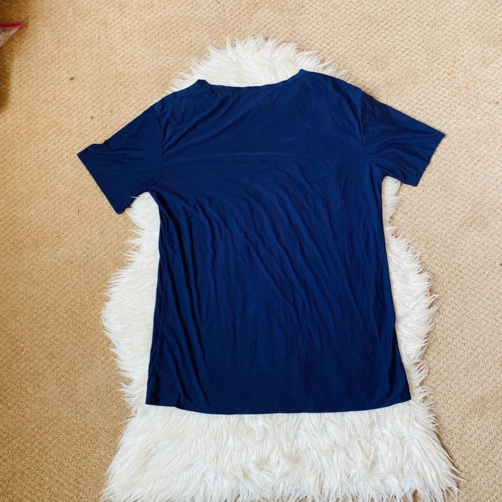 Milmumu Shirt Mens XL Compression Blue Short Sleeve Crewneck‎ Athletic