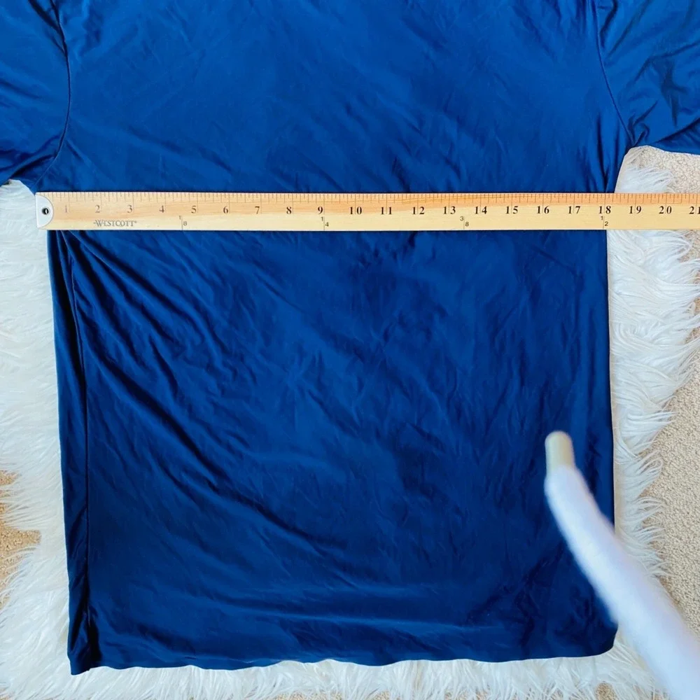 Milmumu Shirt Mens XL Compression Blue Short Sleeve Crewneck‎ Athletic