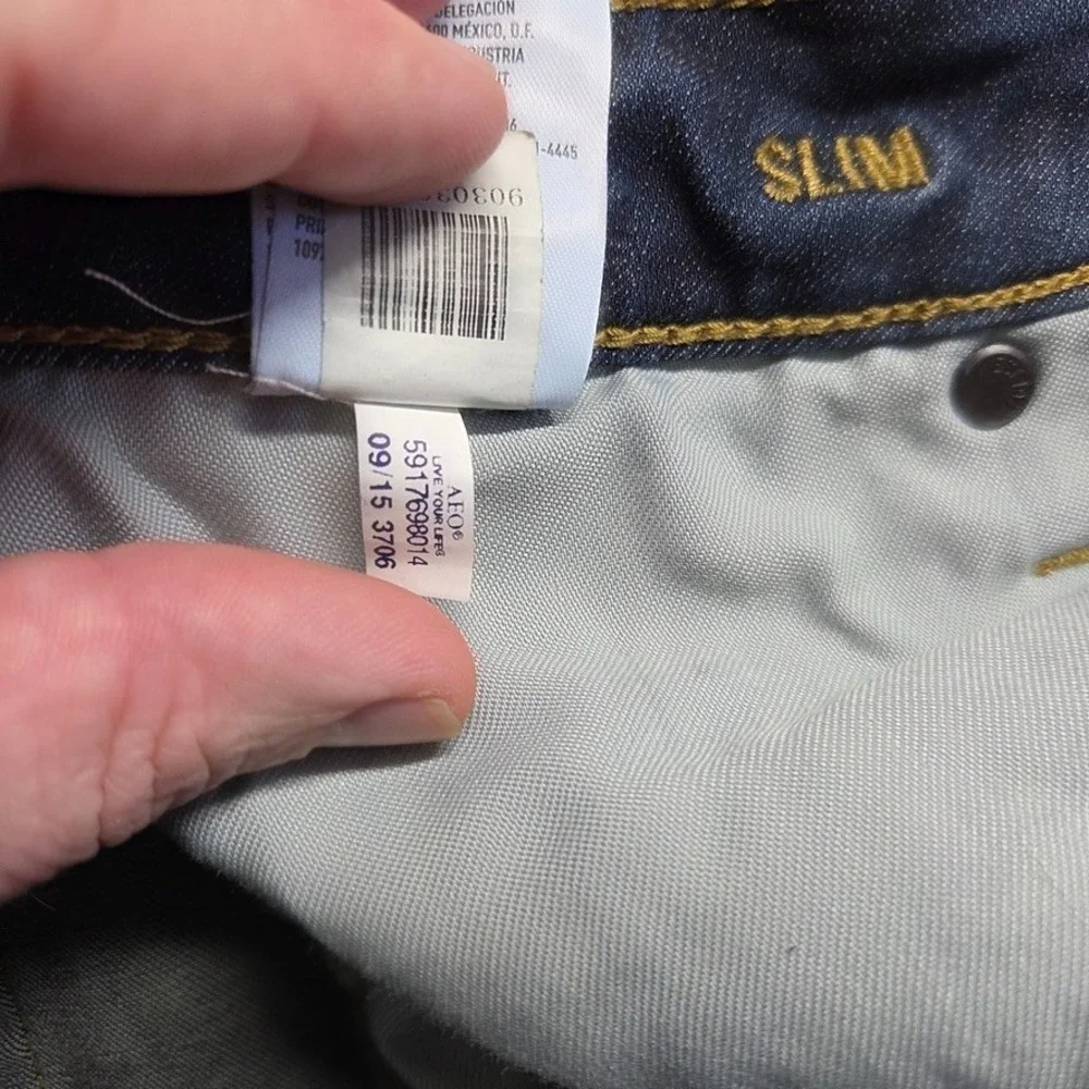 American Eagle Jeans Mens 28X30 Blue Slim Straight Low Rise Extreme‎ Flex Denim