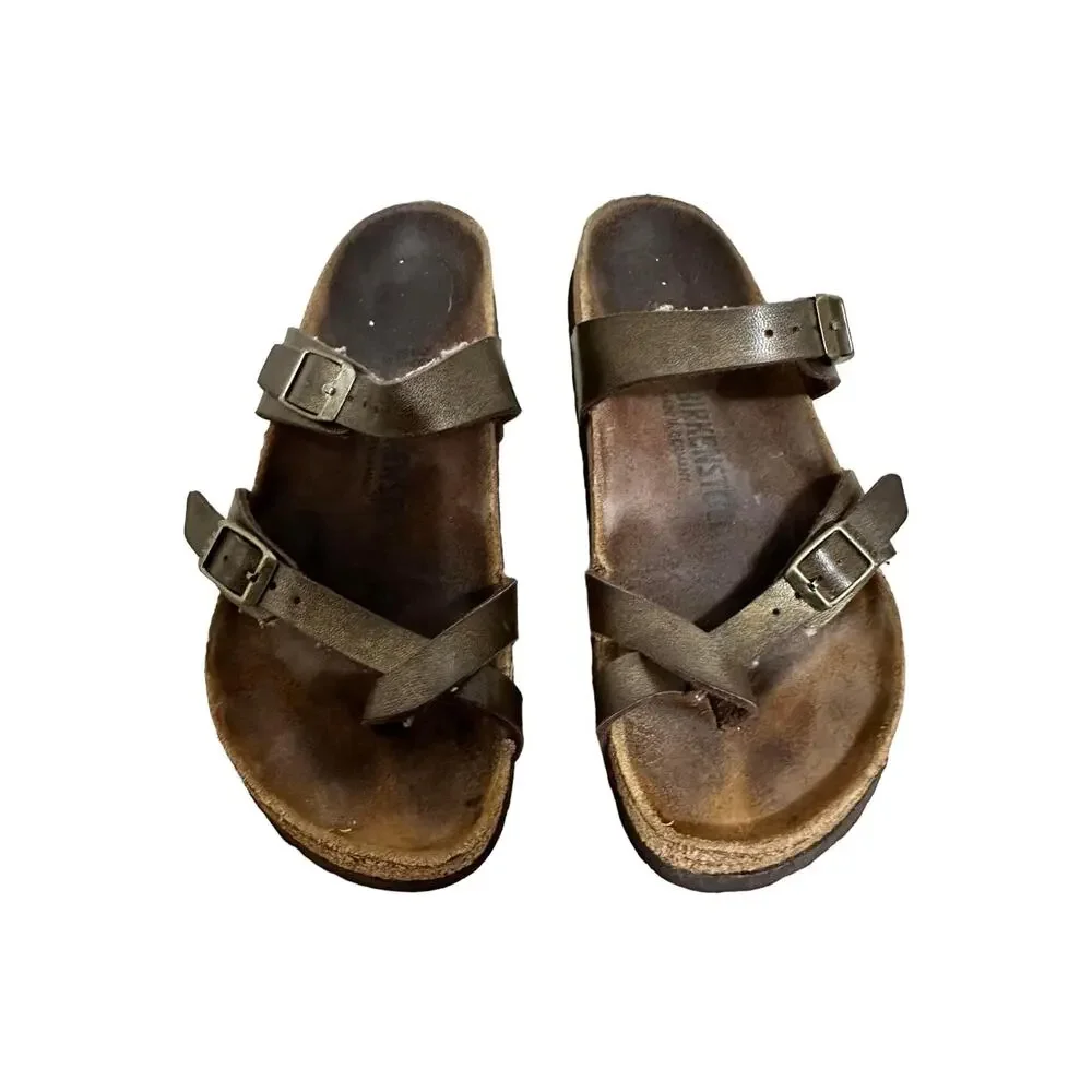 Birkenstock Mayari Birko-Flor Loop Toe Adjustable Strap Slides Sandals Size‎ 7