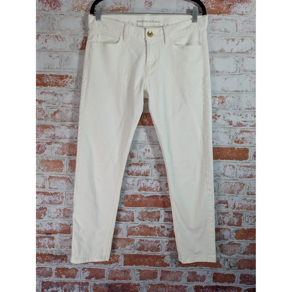 Banana Republic Skinny Jeans Womens 28 Cream Off White Denim