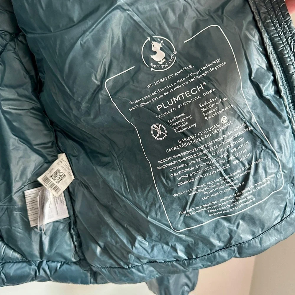 Save The Duck Jacket Womens Medium Teal Quilted‎ Puffer Plumtech Ultra Light Zip