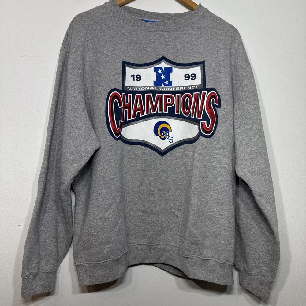 EUC Vintage 90's St. Louis‎ Rams Conference Champions Crewneck Sweatshirt