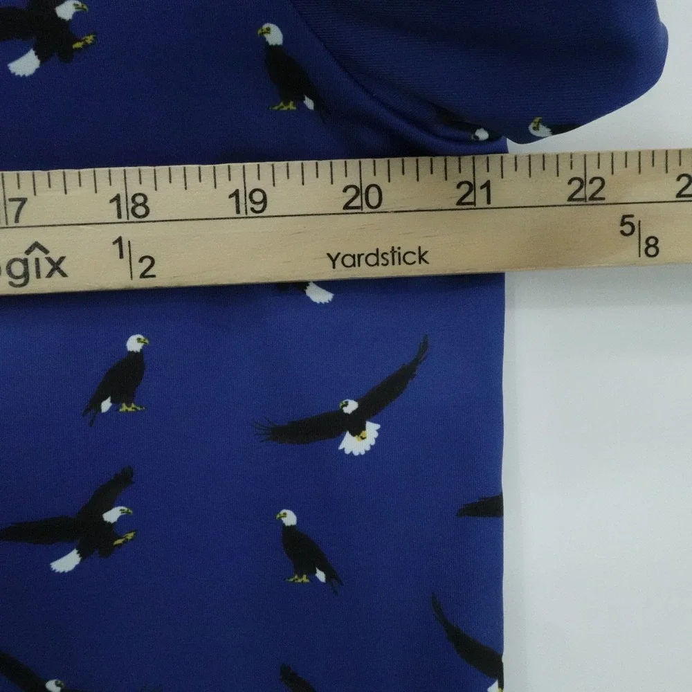 Shinnecock Hills‎ Golf Club Polo Mens Medium Blue Eagle Print Embroidered Logo