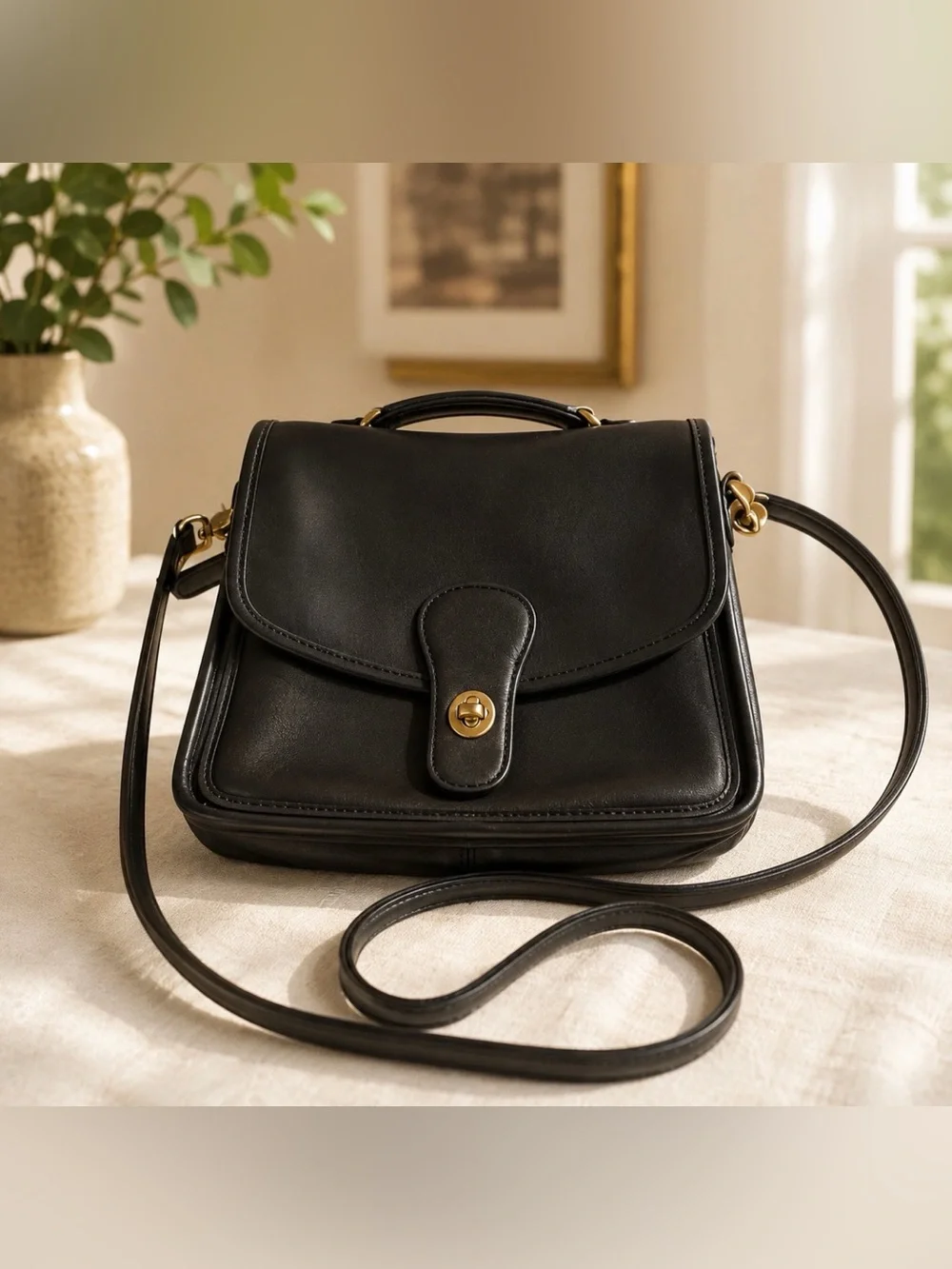 Coach black leatehr Willis bag 5180
