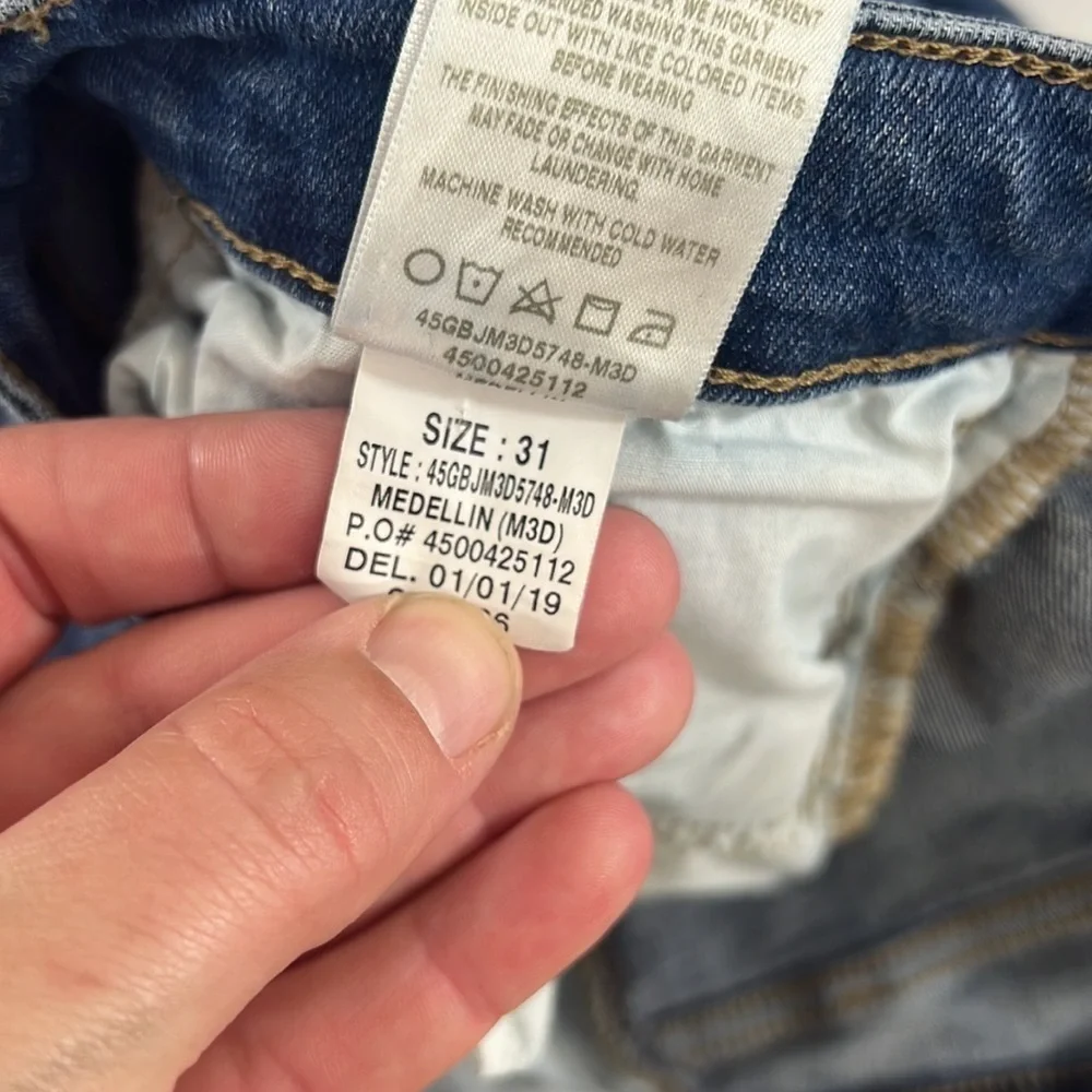 Joe's Jeans Womens 31 High Rise Ankle Skinny Medium Wash Distressed Cotton Denim
