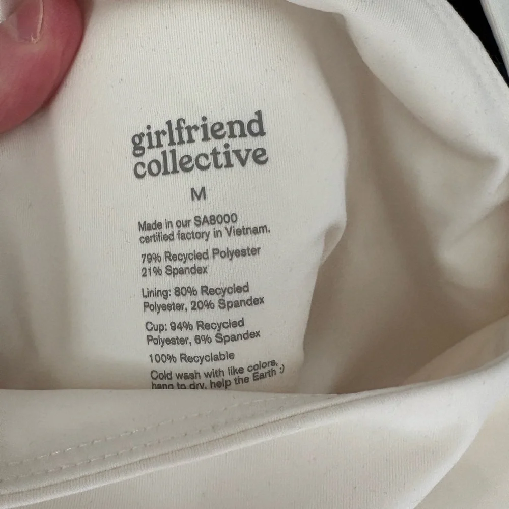 Girlfriend Collective White Sports Bra