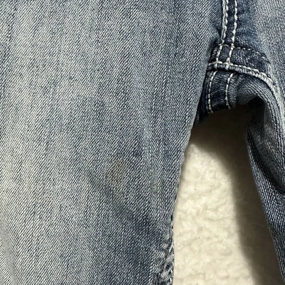 Grace In LA Boot Cut Embellished Embroidered Blue Light Wash‎ Faded Jeans Sz 28