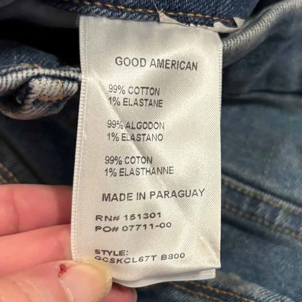 Good American Skinny Crop Distressed Denim Jeans Gap-Proof Waist Size‎ 8/29 NWT