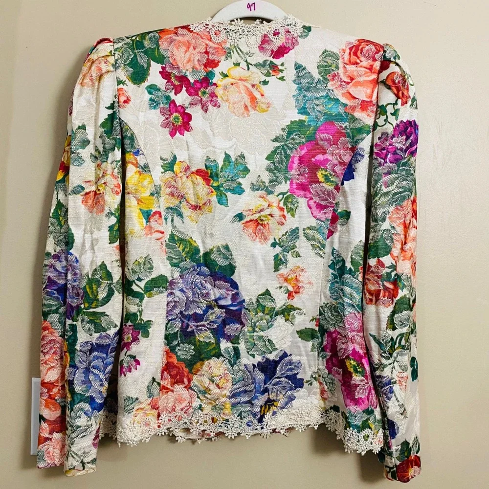 Nah Nah‎ Collections by Jonathan Tait Vintage Floral Jacquard Lace Blazer Large