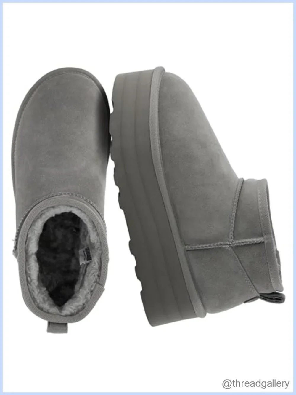Genuine Suede Platform Ankle Boots – Faux Fur Lining, Memory Foam, Slip-On