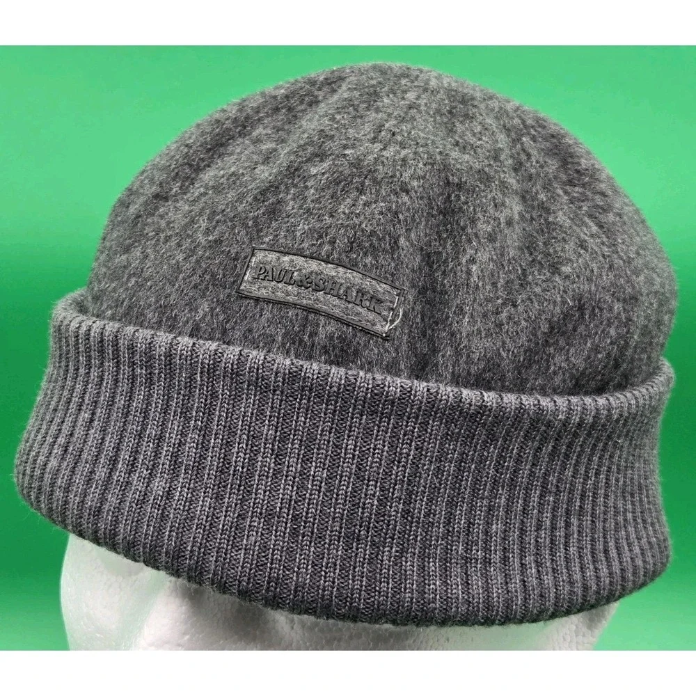 Paul & Shark Yachting Hat Size XL 89% Pure Virgin Wool 11% Alpaca Gray Italy Cap