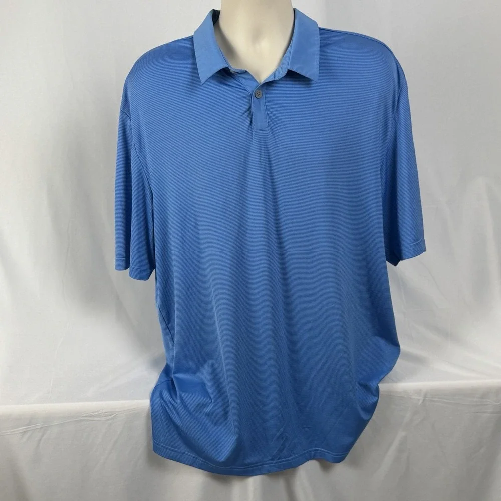 adidas Men's Ultimate Short Sleeve Golf Polo Shirt Light Blue, Stretch, Size L