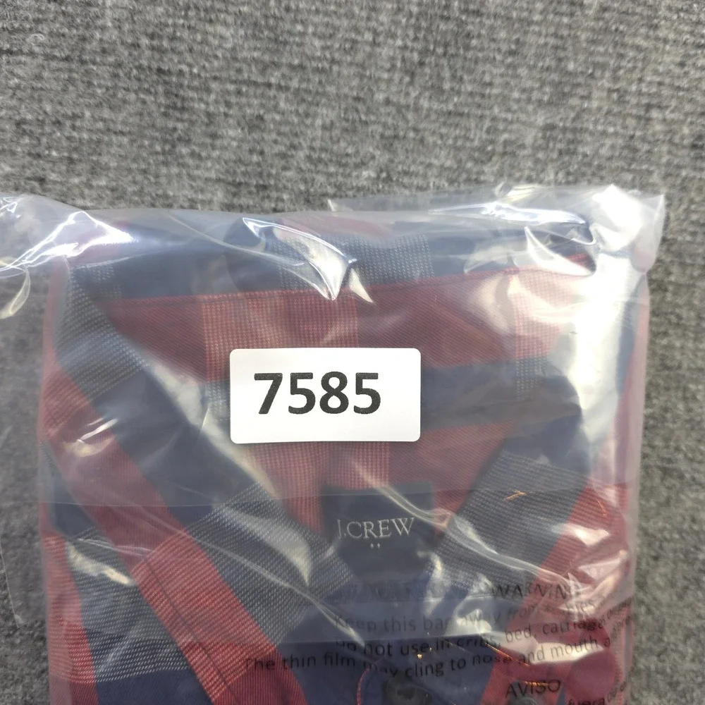 J Crew Shirt Large Red Blue Check Long Sleeve Button Down‎ Cotton Pocket