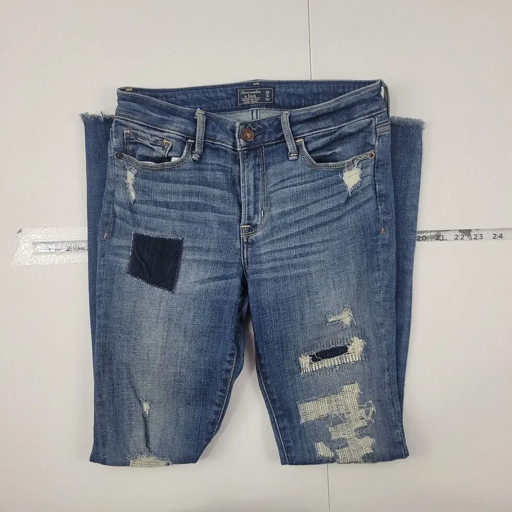 Abercrombie‎ & Fitch harper low rise super skinny jeans 25/0 blue womens 3653
